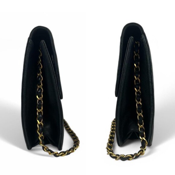 Authentic CHANEL 24K Classic Vintage Single Flap Bag Timeless Chain Purse Black - Picture 7 of 13
